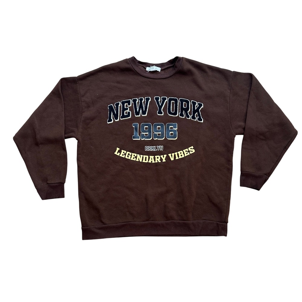 Buch and Stone New York‎ 1996 Legendary Vibes Brown Sweatshirt Crewneck Women L